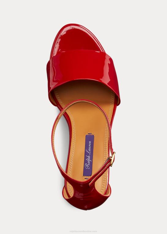rouge Kvinder Ralph Lauren allston sandal i patenteret kalveskind Z426B9668