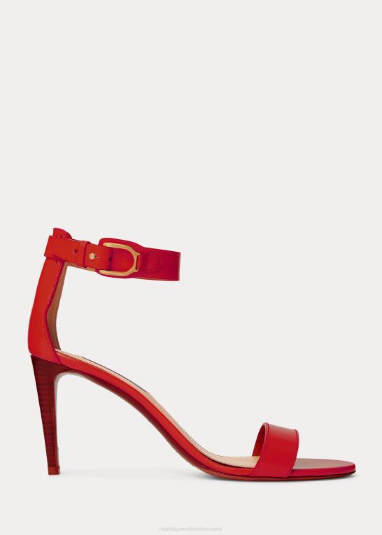 rouge Kvinder Ralph Lauren channing welington box sandal i kalveskind Z426B9661