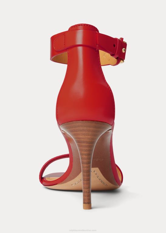 rouge Kvinder Ralph Lauren channing welington box sandal i kalveskind Z426B9661
