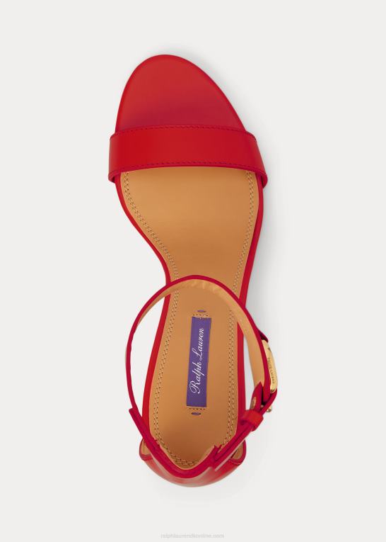rouge Kvinder Ralph Lauren channing welington box sandal i kalveskind Z426B9661