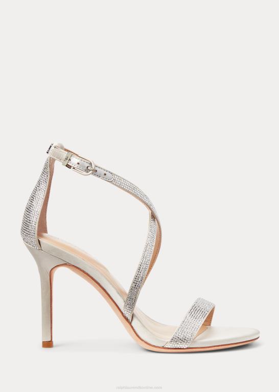 sølv/krystal Kvinder Ralph Lauren gabriele satin & krystal sandal Z426B5003