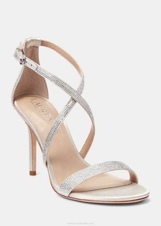 sølv/krystal Kvinder Ralph Lauren gabriele satin & krystal sandal Z426B5003