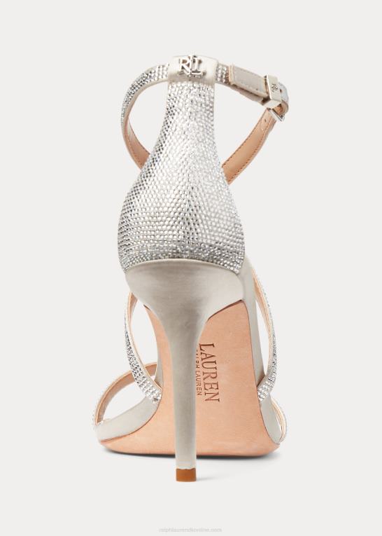 sølv/krystal Kvinder Ralph Lauren gabriele satin & krystal sandal Z426B5003