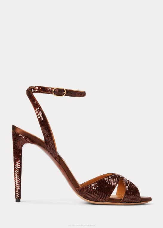 skildpadde Kvinder Ralph Lauren kandice sandal med pailletter Z426B9653