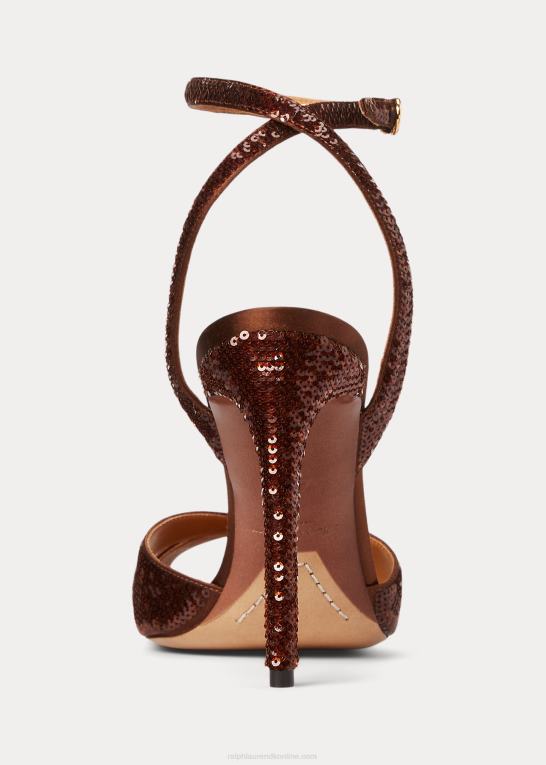 skildpadde Kvinder Ralph Lauren kandice sandal med pailletter Z426B9653
