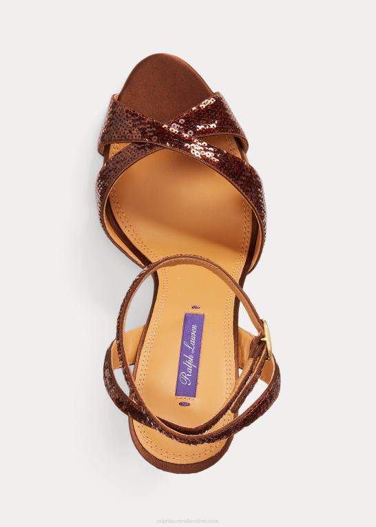 skildpadde Kvinder Ralph Lauren kandice sandal med pailletter Z426B9653