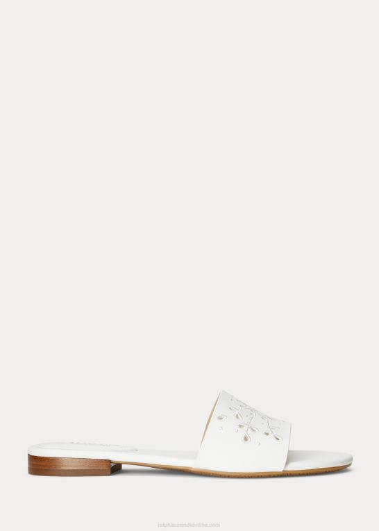 sne hvid Kvinder Ralph Lauren andee eyelet lædersandal Z426B4992
