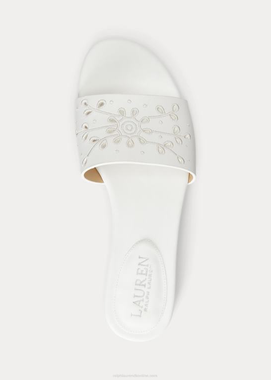 sne hvid Kvinder Ralph Lauren andee eyelet lædersandal Z426B4992