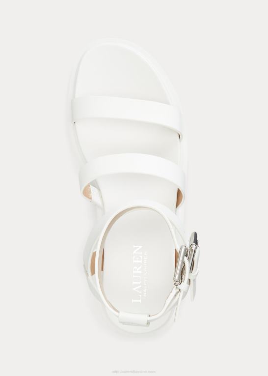 sne hvid Kvinder Ralph Lauren kayleen nappa læder sandal Z426B9602