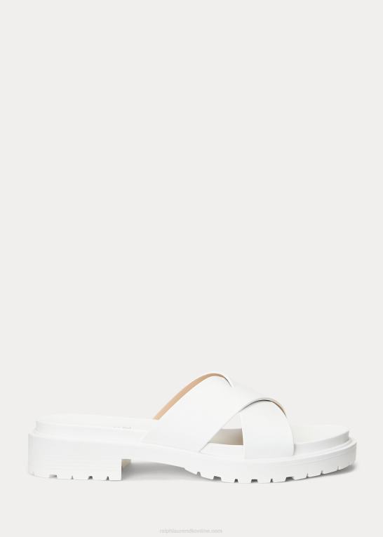 sne hvid Kvinder Ralph Lauren kelsie nappa læder sandal Z426B9596