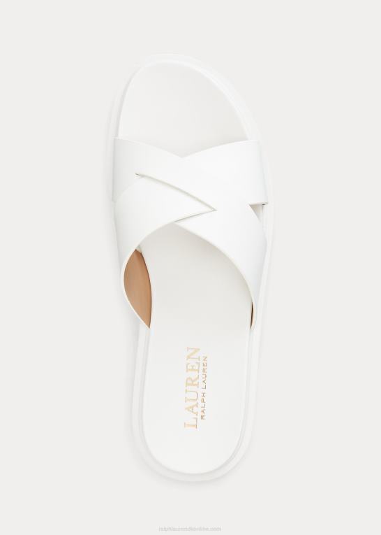 sne hvid Kvinder Ralph Lauren kelsie nappa læder sandal Z426B9596