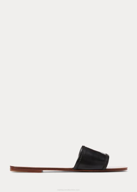 sort Kvinder Ralph Lauren andela sandal i poleret kalveskind Z426B4980