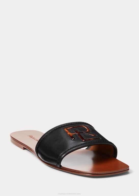 sort Kvinder Ralph Lauren andela sandal i poleret kalveskind Z426B4980
