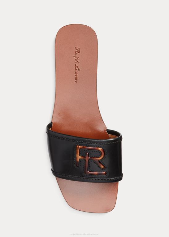 sort Kvinder Ralph Lauren andela sandal i poleret kalveskind Z426B4980