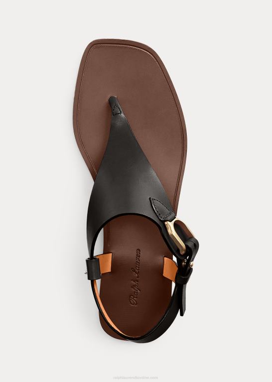 sort Kvinder Ralph Lauren delancie welington sandal i kalveskind Z426B4974