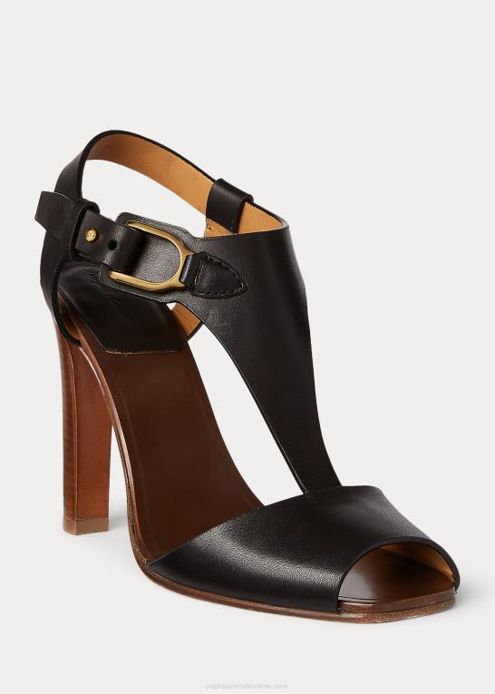 sort Kvinder Ralph Lauren emilie welington sandal i kalveskind Z426B9646