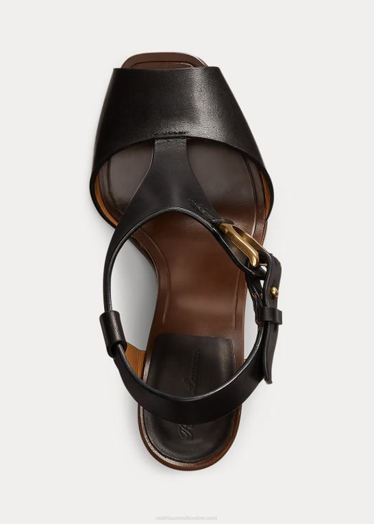 sort Kvinder Ralph Lauren emilie welington sandal i kalveskind Z426B9646