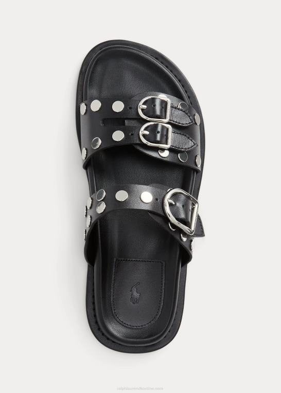 sort Kvinder Ralph Lauren ezra lammeskindssandal med nitter Z426B4962