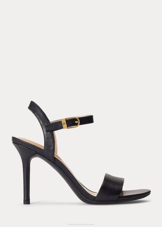 sort Kvinder Ralph Lauren gwen sandal i poleret læder Z426B5024