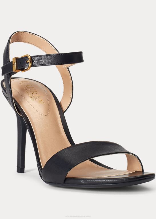 sort Kvinder Ralph Lauren gwen sandal i poleret læder Z426B5024