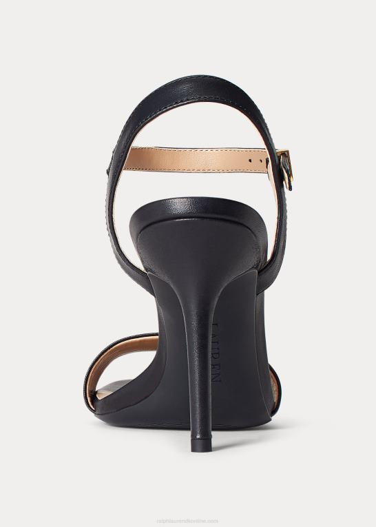 sort Kvinder Ralph Lauren gwen sandal i poleret læder Z426B5024