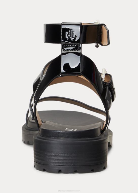 sort Kvinder Ralph Lauren kayleen sandal i lak Z426B9712