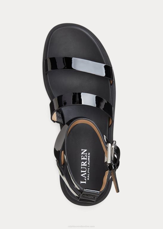 sort Kvinder Ralph Lauren kayleen sandal i lak Z426B9712