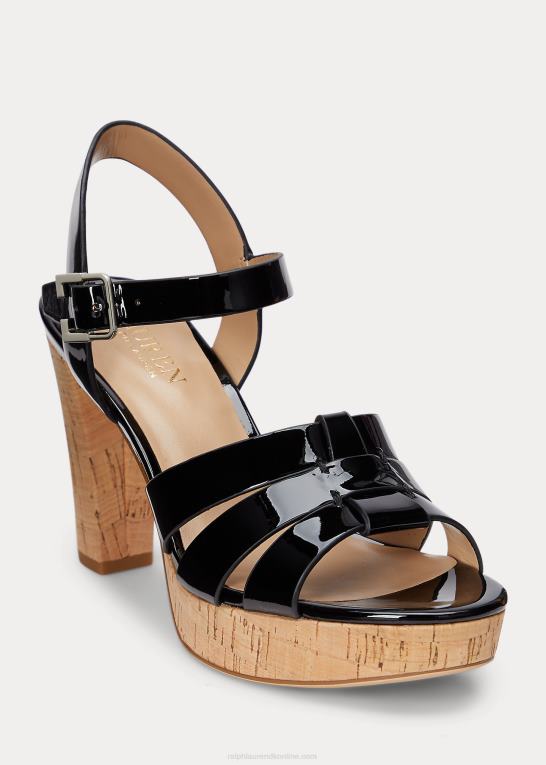 sort Kvinder Ralph Lauren soffia sandal i lak Z426B5000