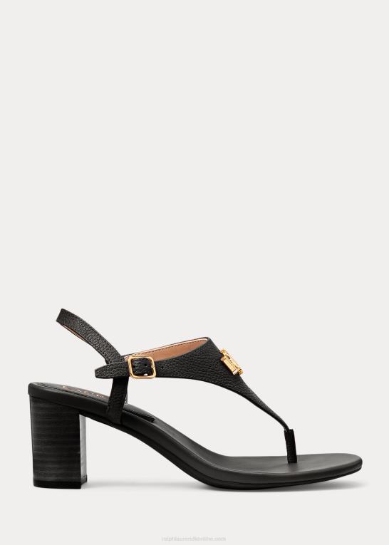sort Kvinder Ralph Lauren westcott ii sandal i tromlet læder Z426B5007