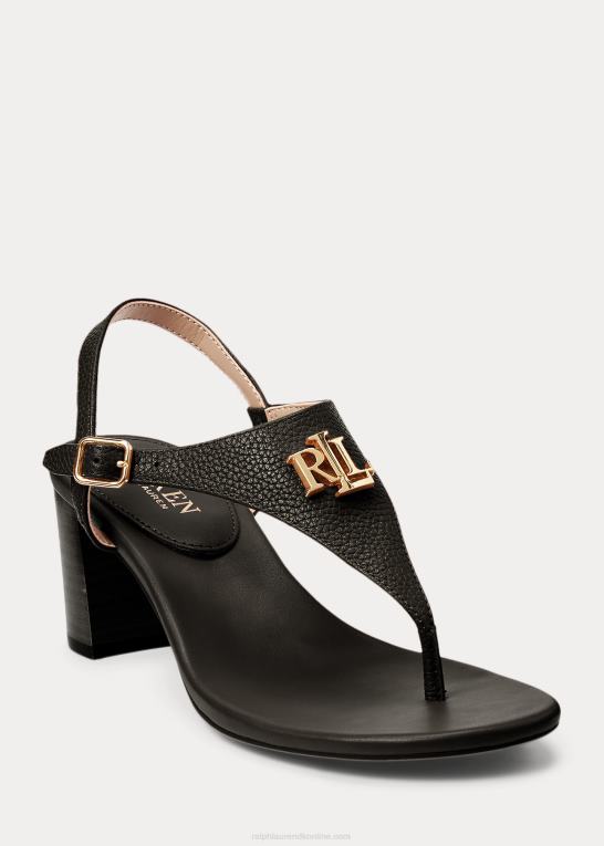 sort Kvinder Ralph Lauren westcott ii sandal i tromlet læder Z426B5007