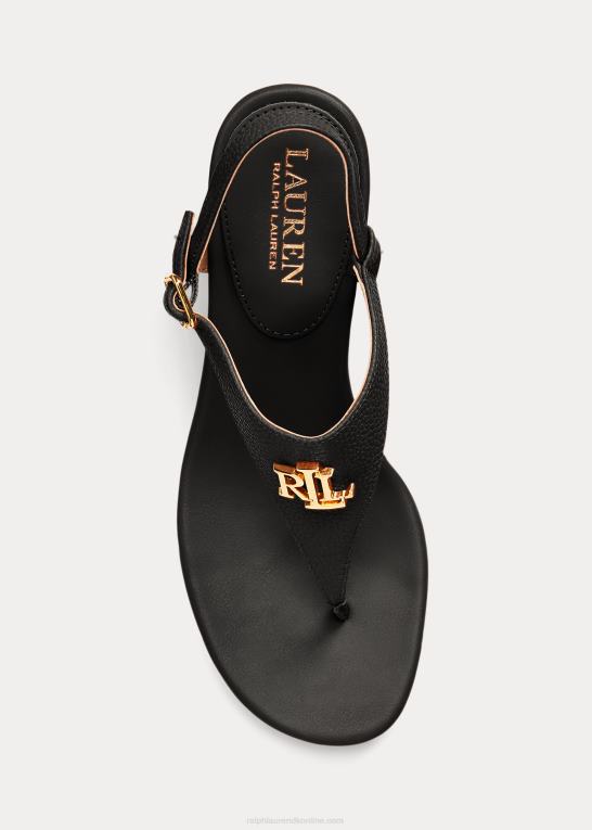 sort Kvinder Ralph Lauren westcott ii sandal i tromlet læder Z426B5007