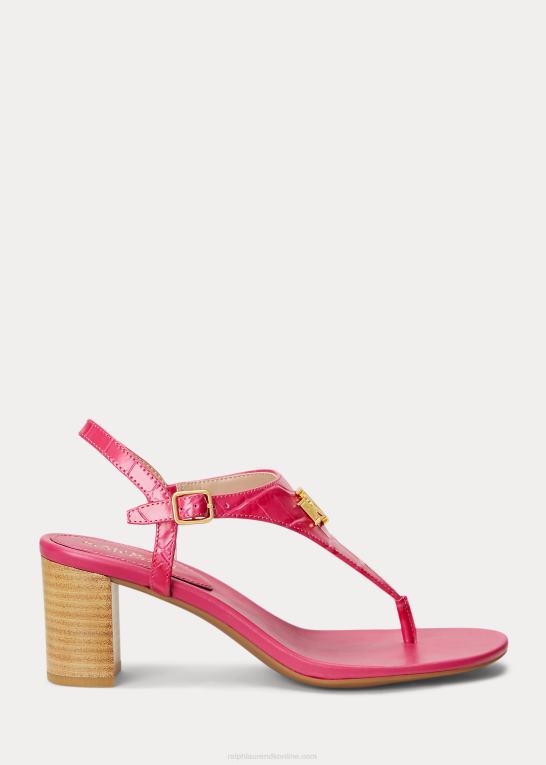 sport pink Kvinder Ralph Lauren westcott ii sandal i præget læder Z426B5012