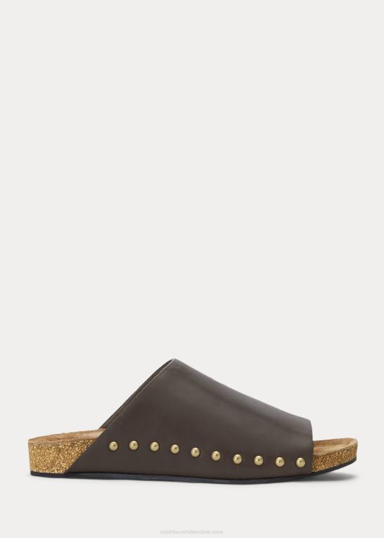 tobak Kvinder Ralph Lauren kalveskindsnitter med glidesandal Z426B4971