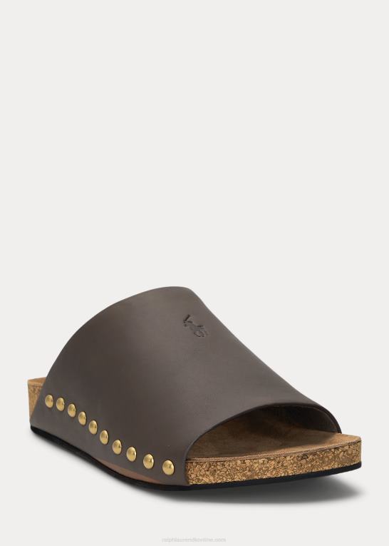 tobak Kvinder Ralph Lauren kalveskindsnitter med glidesandal Z426B4971