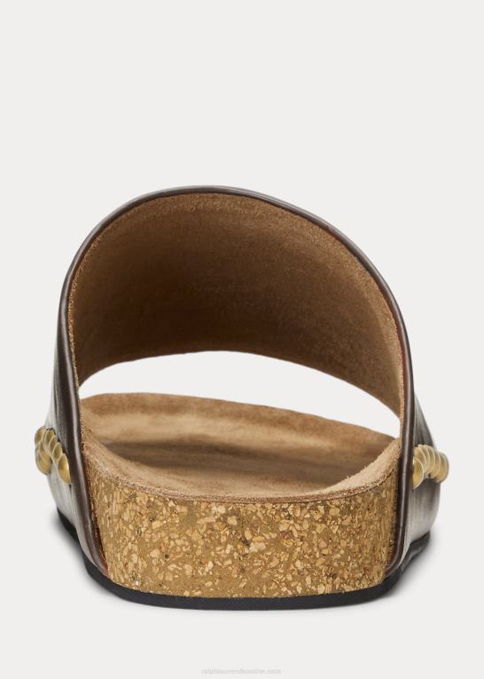 tobak Kvinder Ralph Lauren kalveskindsnitter med glidesandal Z426B4971