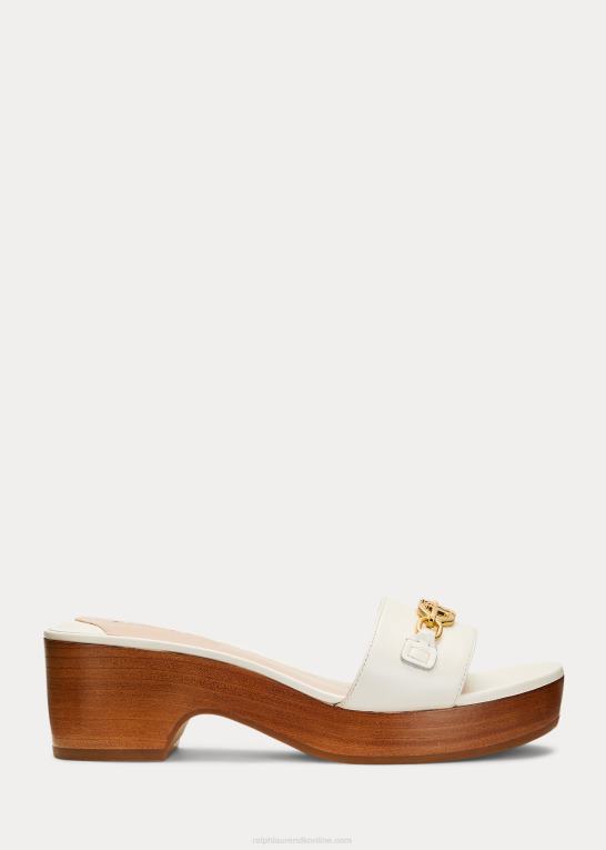 vanilje Kvinder Ralph Lauren roxanne nappa læder sandal Z426B5025