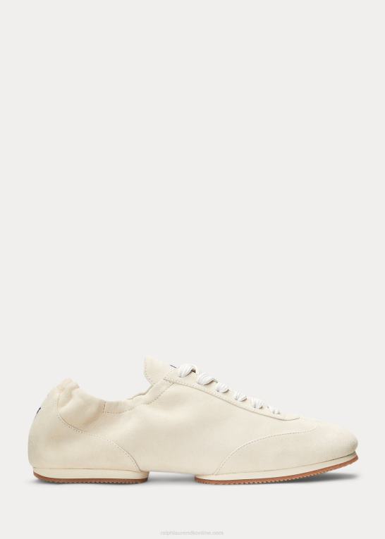 elfenben Kvinder Ralph Lauren ruskind pony ballerina sneaker Z426B9619