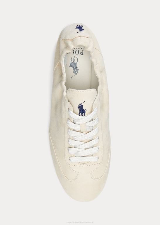 elfenben Kvinder Ralph Lauren ruskind pony ballerina sneaker Z426B9619