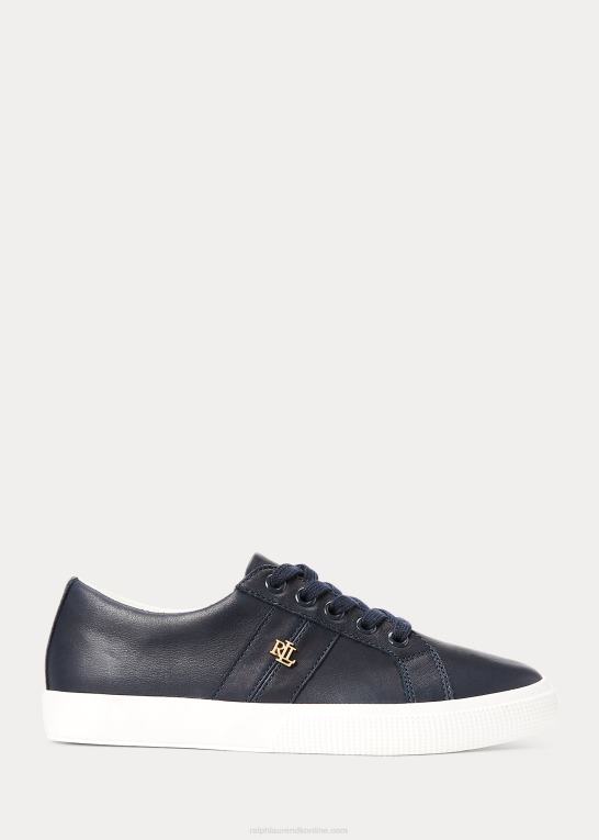 flåde Kvinder Ralph Lauren janson ii nappa læder sneaker Z426B5083