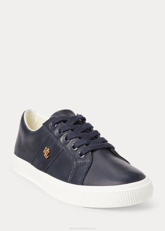 flåde Kvinder Ralph Lauren janson ii nappa læder sneaker Z426B5083
