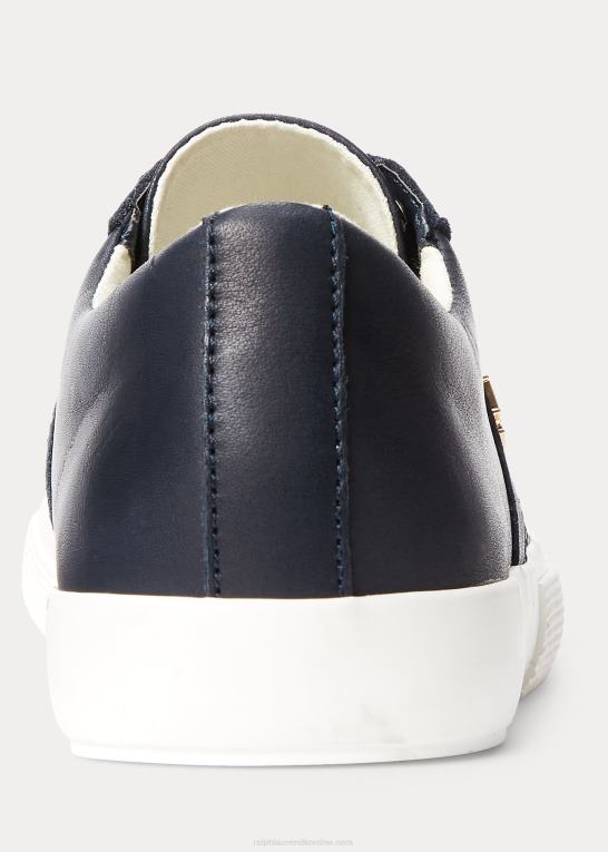 flåde Kvinder Ralph Lauren janson ii nappa læder sneaker Z426B5083
