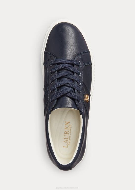 flåde Kvinder Ralph Lauren janson ii nappa læder sneaker Z426B5083