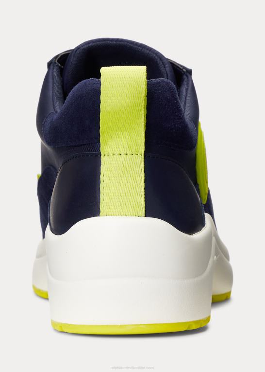 fransk flåde/key lime Kvinder Ralph Lauren sneaker i reaghan læder og ruskind Z426B5126