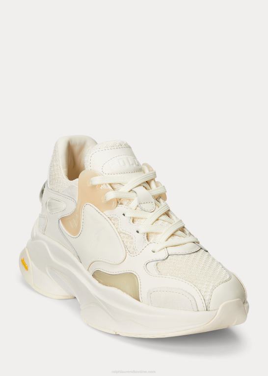 guide creme Kvinder Ralph Lauren logo teknisk sneaker Z426B9623