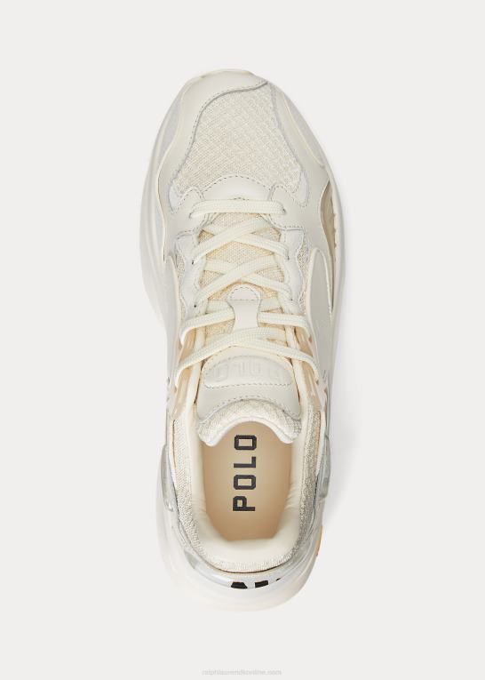 guide creme Kvinder Ralph Lauren logo teknisk sneaker Z426B9623