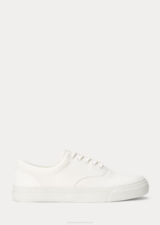 hvid Kvinder Ralph Lauren bryn læder sneaker Z426B5111