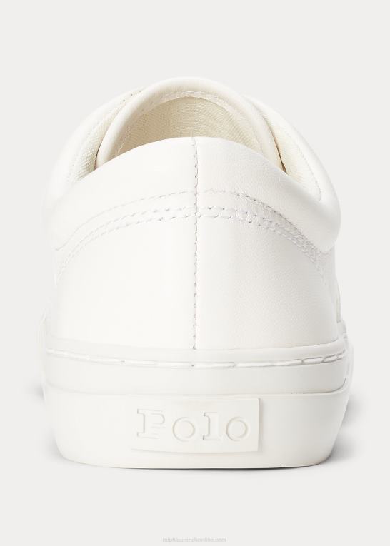 hvid Kvinder Ralph Lauren bryn læder sneaker Z426B5111