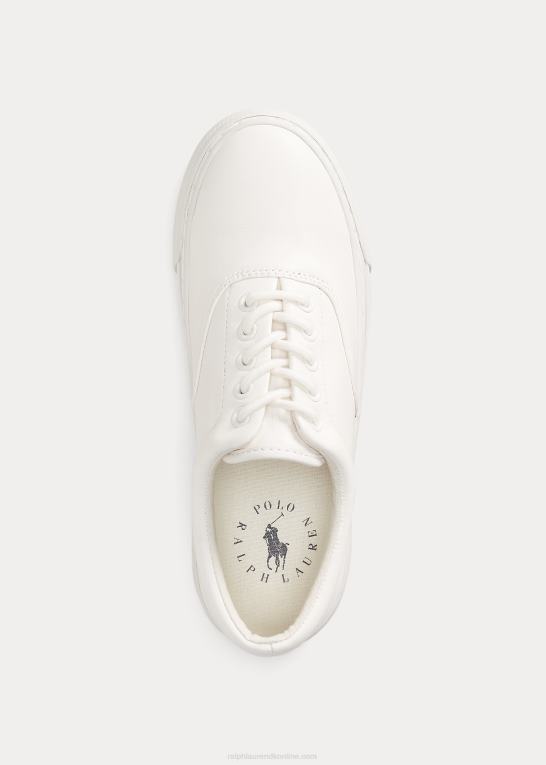 hvid Kvinder Ralph Lauren bryn læder sneaker Z426B5111