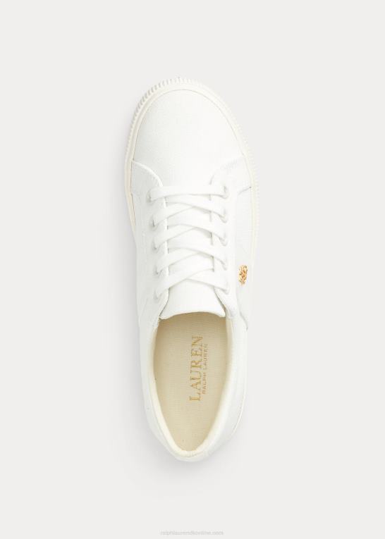 hvid Kvinder Ralph Lauren janson ii canvas sneaker Z426B5085