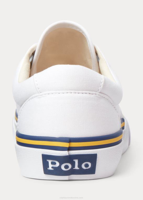 hvid Kvinder Ralph Lauren logosneaker i bomuldslærred Z426B9621